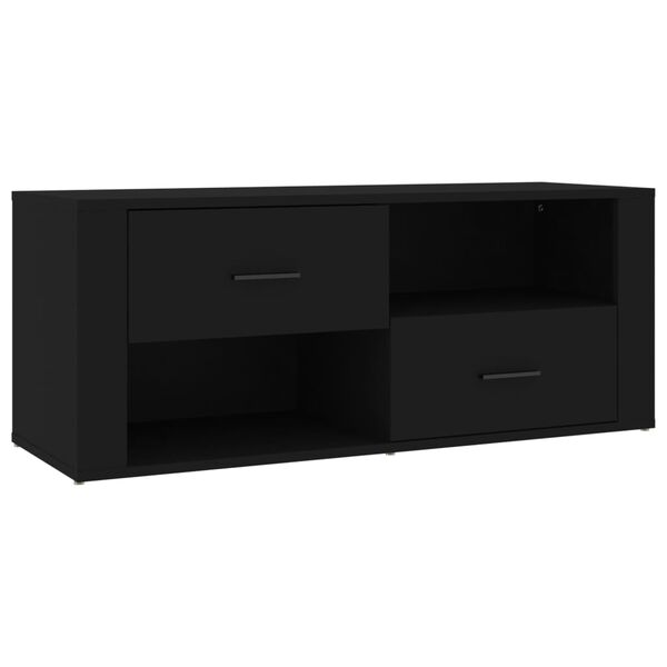 vidaXL Meuble TV Noir 100x35x40 cm Bois d'ing&eacute;nierie