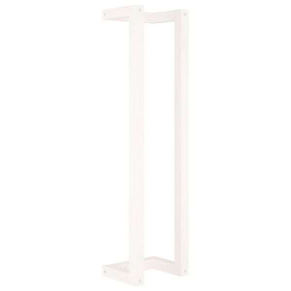 vidaXL Porte-serviette Blanc 23x18x90 cm Bois de pin massif