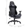 vidaXL Fauteuil de jeux vid&eacute;o avec repose-pied Noir Similicuir