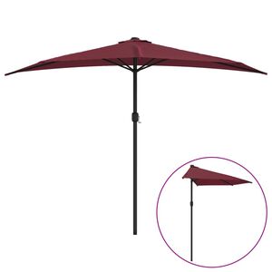 vidaXL Parasol de balcon m&acirc;t en aluminium Bordeaux 300x155x223 cm Demi