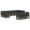vidaXL Ensemble de canap&eacute; de jardin 13 pc Gris polyrotin
