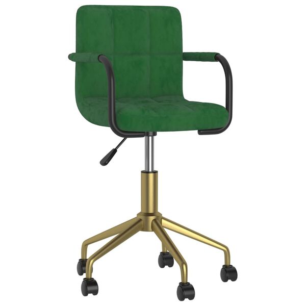 vidaXL Chaises pivotantes &agrave; manger lot de 4 vert fonc&eacute; velours