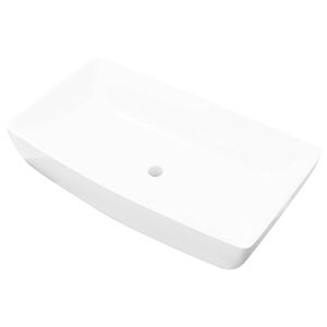 vidaXL Lavabo rectangulaire C&eacute;ramique Blanc 71 x 39 cm