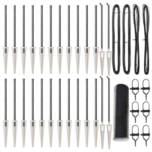 vidaXL Poteau de cl&ocirc;ture. Gris 50 x 0,4 m (maillage de 13 mm)