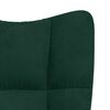 vidaXL Chaise de relaxation avec tabouret Vert fonc&eacute; Velours