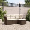 vidaXL Salon de jardin 4 pcs avec coussins marron r&eacute;sine tress&eacute;e