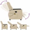 vidaXL Fauteuil inclinable de massage &eacute;lectrique cr&egrave;me tissu