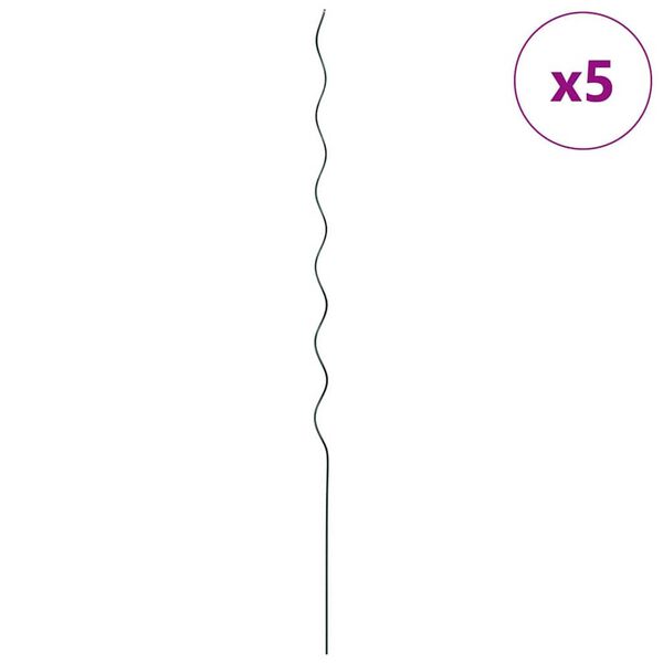 vidaXL Soutien de plante 5 pcs Vert 110 x 0.6 x 0.6 cm Acier