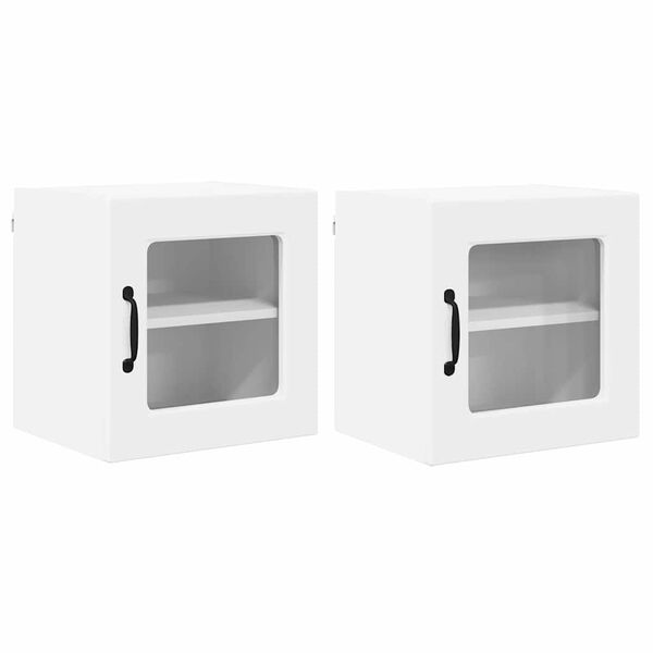 vidaXL Armoire de cuisine avec &eacute;tag&egrave;re 2 pcs Blanc 40 x 31 x 40 cm