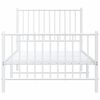 vidaXL Cadre de lit métal sans matelas avec pied de lit blanc 90x200cm
