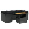 vidaXL Salon de jardin 7 pcs avec coussins noir r&eacute;sine tress&eacute;e