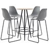 vidaXL Ensemble de bar 5 pcs Plastique Gris
