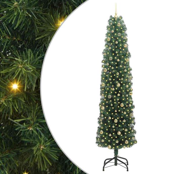 vidaXL Sapin de No&euml;l artificiel Vert 240 cm PVC et acier et plastique