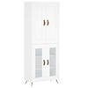 vidaXL Buffet haut Blanc 69,5x34x180 cm Bois d'ing&eacute;nierie
