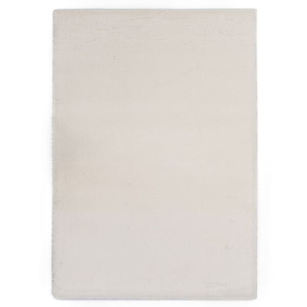vidaXL Tapis 140x200 cm Fausse fourrure de lapin Cr&egrave;me