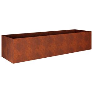 vidaXL Cache-pot de jardin Rouill&eacute; 280 x 80 x 60 cm Acier patin&eacute;