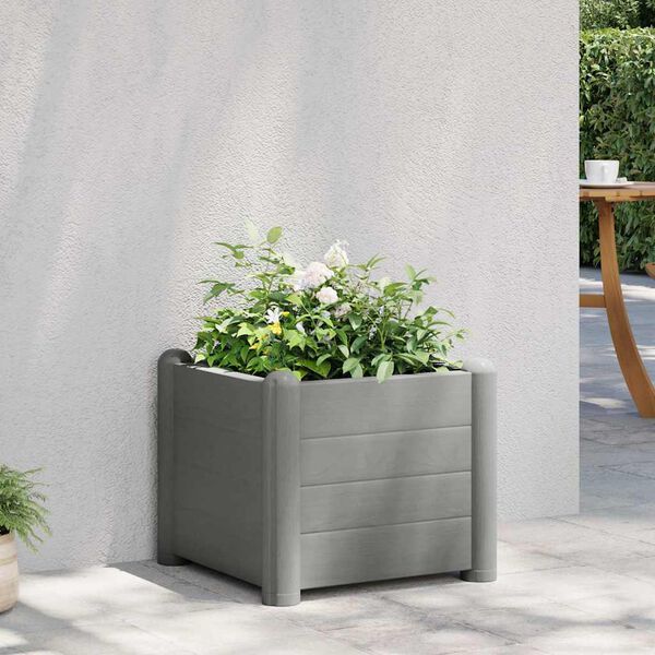 vidaXL Lit sur&eacute;lev&eacute; de jardin PP Gris pierre 43x43x35 cm