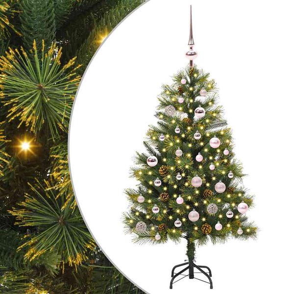 vidaXL Sapin de No&euml;l artificiel avec branches pliables et c&ocirc;nes 150 cm