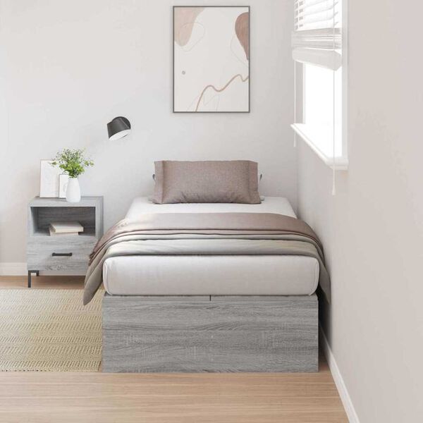 vidaXL Cadre de lit avec rangement Gris Sonoma 80 x 200 cm