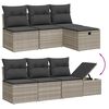 vidaXL Salon de jardin avec coussins 7 pcs gris clair r&eacute;sine tress&eacute;e