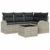 vidaXL Ensemble de canap&eacute; de jardin 5 pc Gris clair polyrotin