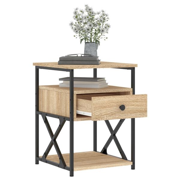vidaXL Tables de chevet 2 pcs ch&ecirc;ne sonoma 40x42x55 cm bois ing&eacute;nierie