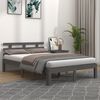 vidaXL Cadre de lit sans matelas gris bois massif 150x200 cm