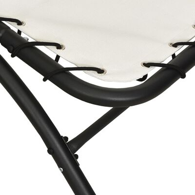 vidaXL Chaise longue avec auvent crème 167x80x195 cm tissu et acier