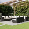 vidaXL Salon de jardin 9 pcs avec coussins Noir Résine tressée