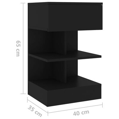 vidaXL Tables de chevet 2 pcs Noir 40x35x65 cm