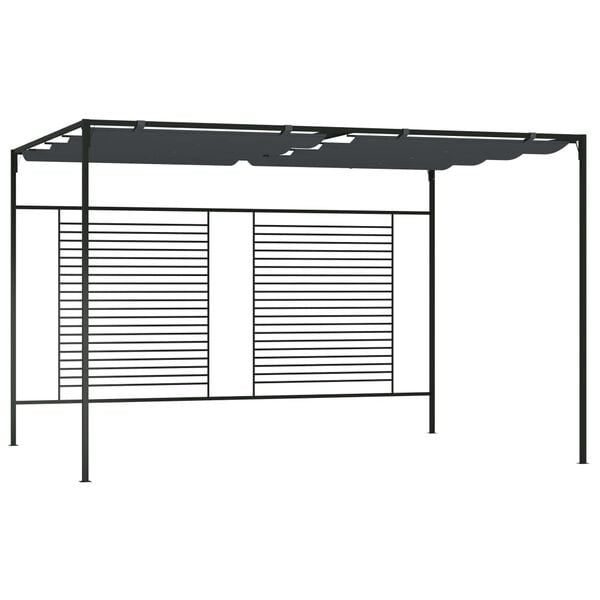 vidaXL Belv&eacute;d&egrave;re avec auvent r&eacute;tractable 4x3x2,3 m Anthracite 180 g/m&sup2;