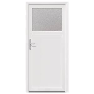 vidaXL Porte d'entr&eacute;e lat&eacute;rale 98 x 198 cm PVC Blanc
