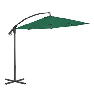 vidaXL Parasol de jardin en porte-&agrave;-feux avec m&acirc;t en acier 300 cm Vert