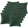 vidaXL Housse de coussin 12 pc HEERLEN Vert fonc&eacute; 40 x 40 cm Boucl&eacute;
