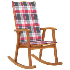 vidaXL Chaise &agrave; bascule avec coussins Bois d'acacia massif