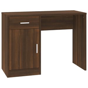 vidaXL Bureau avec tiroir et armoire Ch&ecirc;ne marron 100x40x73 cm