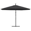 vidaXL Parasol de jardin en porte-à-faux avec lumières LED noir 350 cm