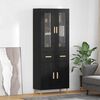 vidaXL Haut Armoire Ch&ecirc;ne noir 69,5 x 34 x 180 cm Bois d'ing&eacute;nierie