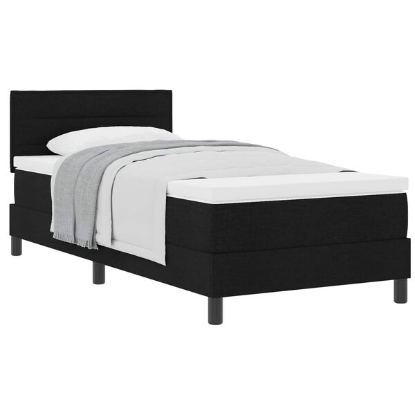 vidaXL Lit &agrave; ressorts avec matelas Noir 80 x 200 cm tissu