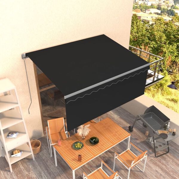 vidaXL Auvent manuel r&eacute;tractable avec store 3x2,5 m Anthracite