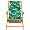 vidaXL Chaise pliable plage motif de feuilles bois d'eucalyptus/tissu