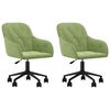 vidaXL Chaises pivotantes &agrave; manger lot de 2 Vert clair Velours