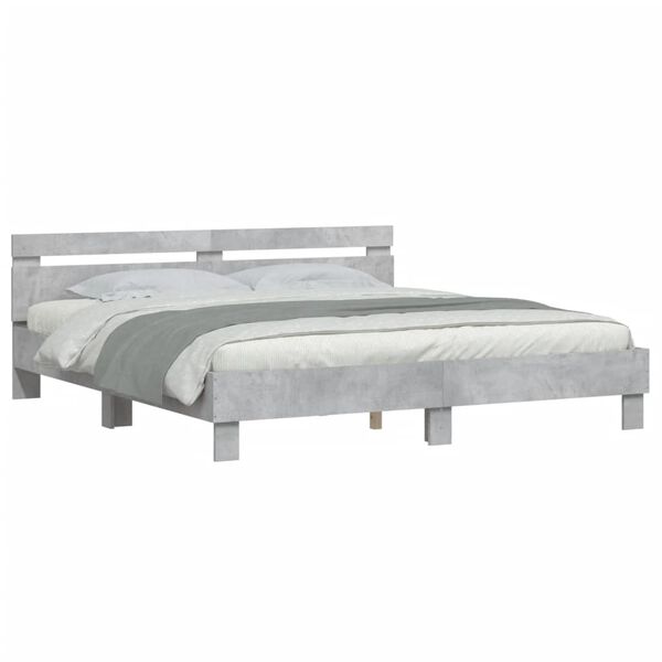 vidaXL Cadre de lit sans matelas gris b&eacute;ton 180x200 cm