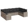 vidaXL Salon de jardin 9 pcs avec coussins gris clair r&eacute;sine tress&eacute;e