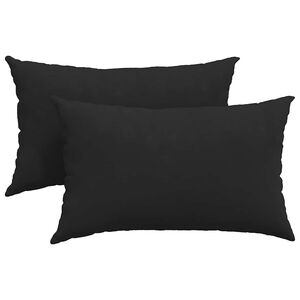 vidaXL Coussins de canap&eacute; 2 pcs Noir 50 x 30 cm tissu
