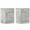 vidaXL Tables de chevet 2 pcs Gris b&eacute;ton 38x35x56 cm Bois d'ing&eacute;nierie