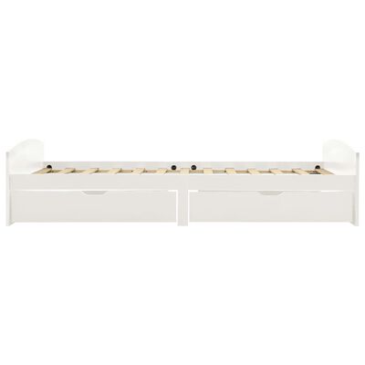 vidaXL Cadre de lit avec 2 tiroirs blanc bois de pin massif 90x200 cm