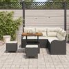 vidaXL Ensemble de canapé de jardin 8 pcs Noir polyrotin