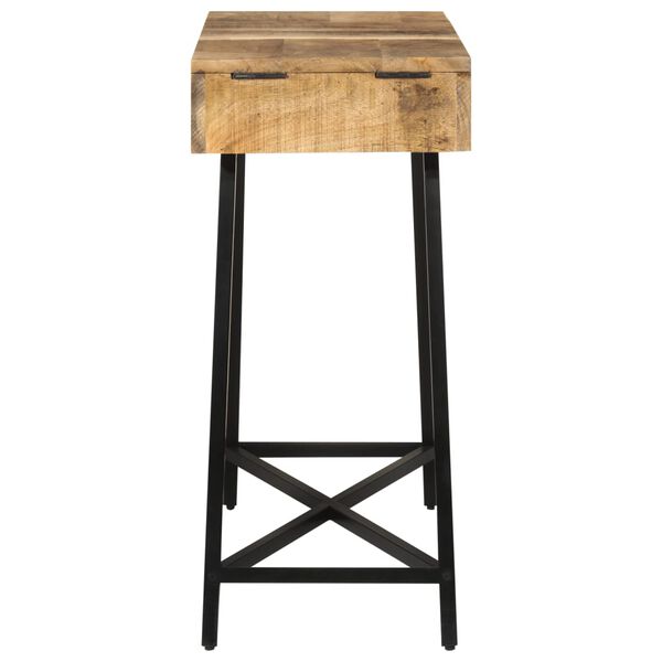 vidaXL Coiffeuse 105x35x75 cm bois de manguier massif brut et fer