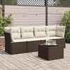 vidaXL Salon de jardin avec coussins 5 pcs marron r&eacute;sine tress&eacute;e